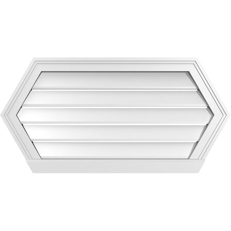 Ekena Millwork Half Round Surface Mount PVC Gable Vent: Functional, w/ 2"W x 2"P Brickmould Sill Frame, 34"W x 17"H GVPHR34X1703SF